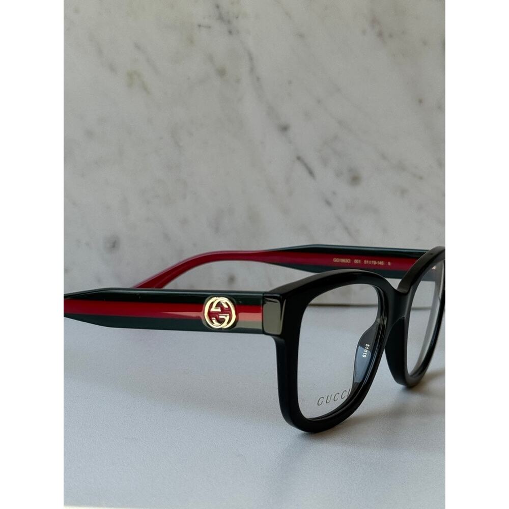 NEW Gucci GG1863O Black Striped Eyeglasses Frames - Picture 7 of 8